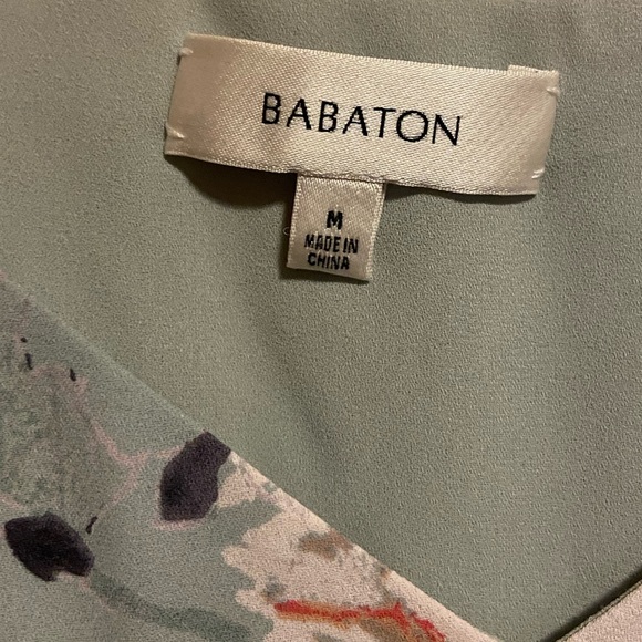 Babaton Light Blue Floral Blouse | Spaghetti Straps | Size Medium - Picture 3 of 3